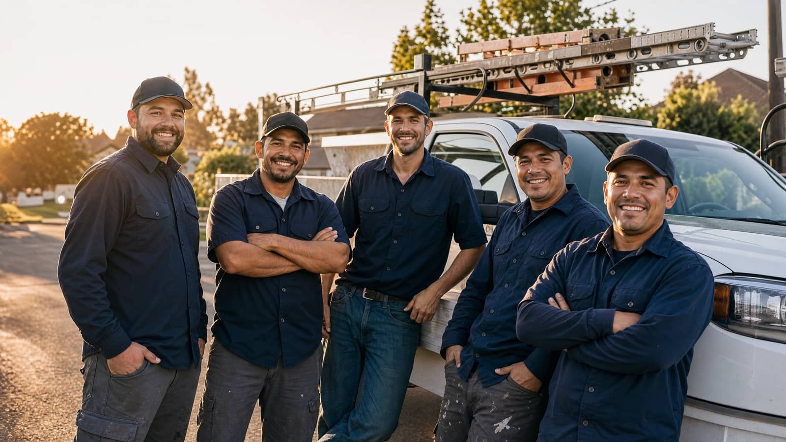 The Your Roofing Co. crew in front of their work truck